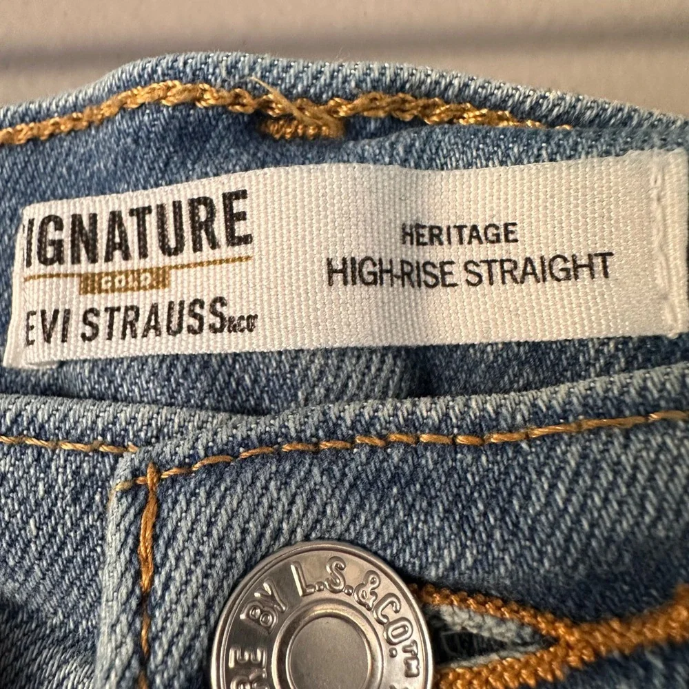 Levi Jeans Heritage High-Rise Straight Light‎ Wash Jeans